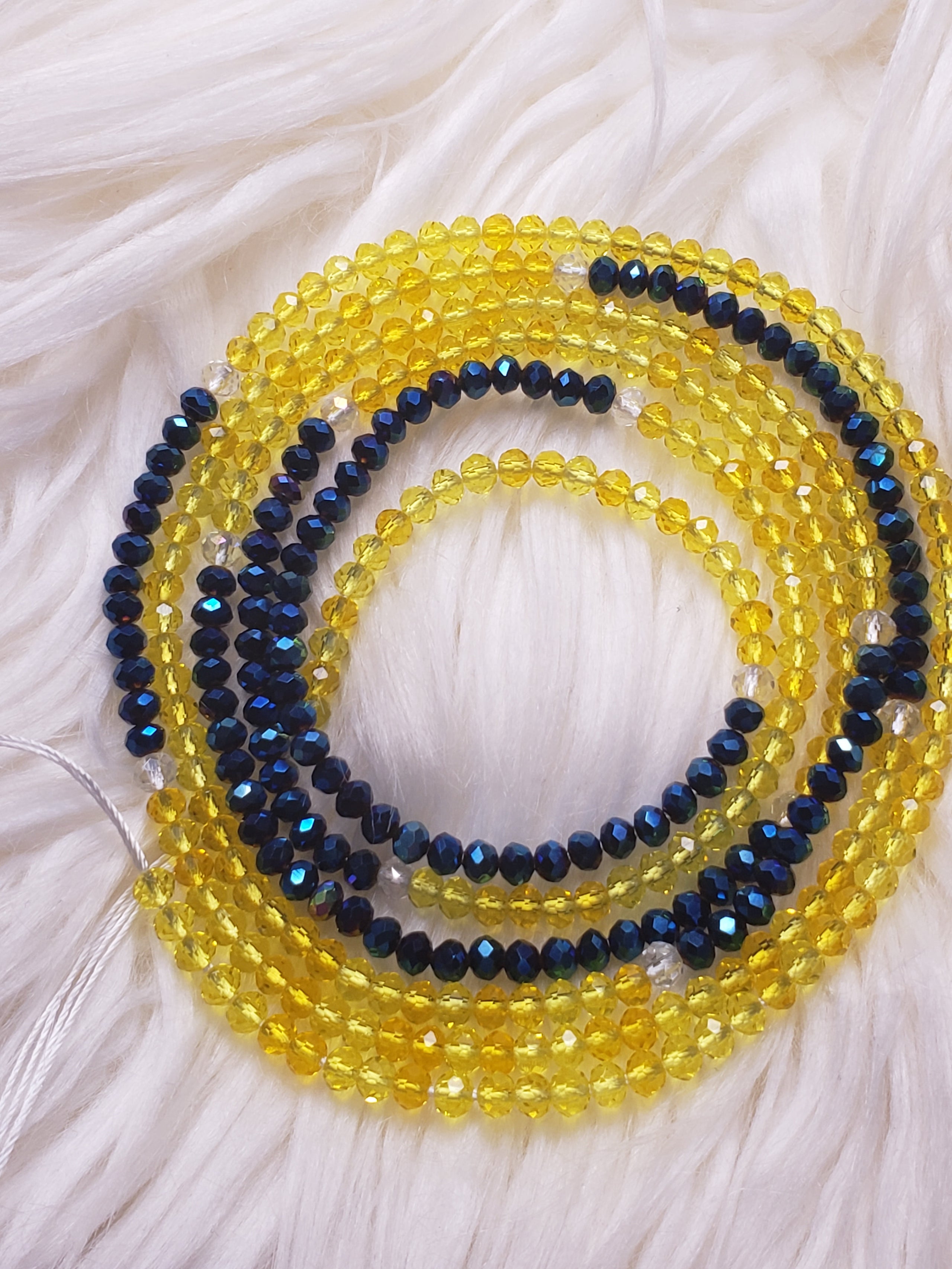 Blue Sunflower Waist Beads Ineffable Accessories LLC Crafted With Love Care